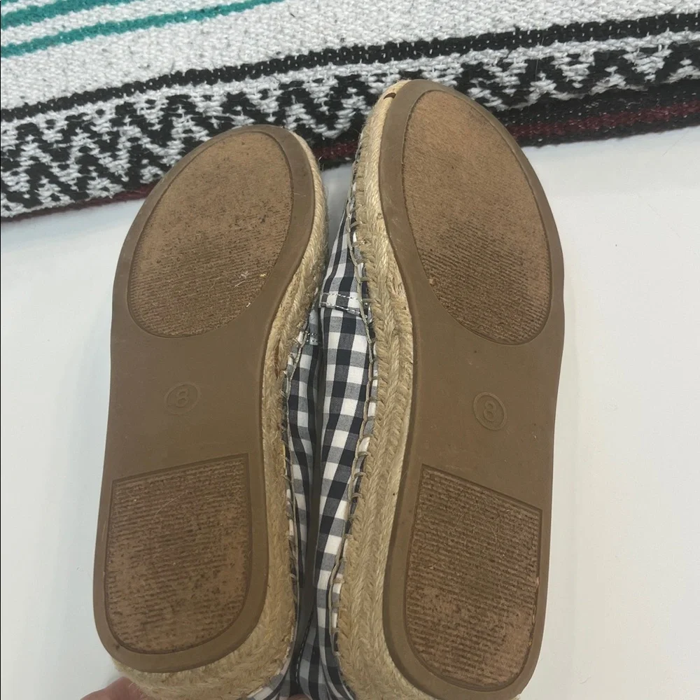 Gingham Espadrilles Navy and White Merona Sonya Size 8